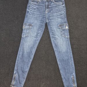 American Eagle Outfitters Blue Cargo Jeggings